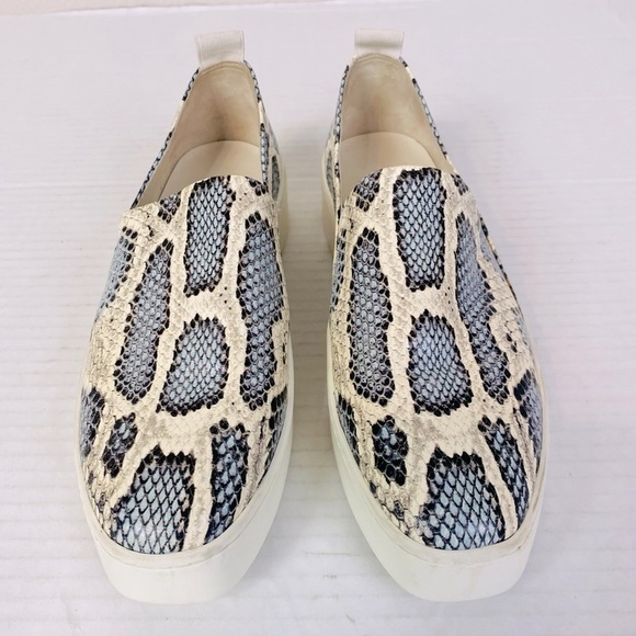 Vince Saxon Embossed Snakeskin Slip On Sneakers Size 8 - Picture 2 of 7